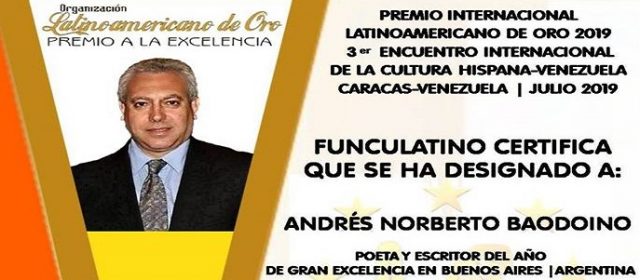 FUNCULATINO EN EL DÍA MUNDIAL DE LA POESÍA NOMINA A ANDRÉS NORBERTO BAODOINO DE ARGENTINA