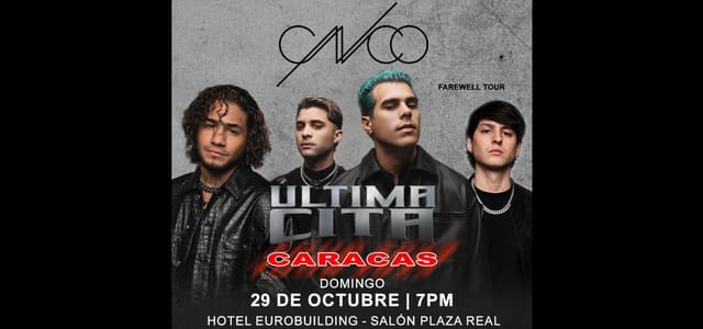 CNCO HARÁ VIBRAR CARACAS CON UNA EXPERIENCIA ÚNICA: ¡NUEVA LOCACIÓN DEL CONCIERTO!